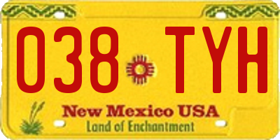 NM license plate 038TYH
