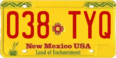 NM license plate 038TYQ