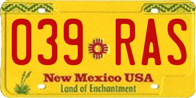 NM license plate 039RAS