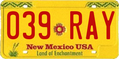 NM license plate 039RAY