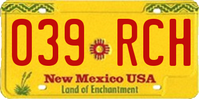 NM license plate 039RCH