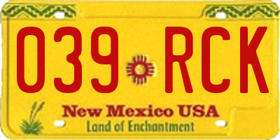 NM license plate 039RCK
