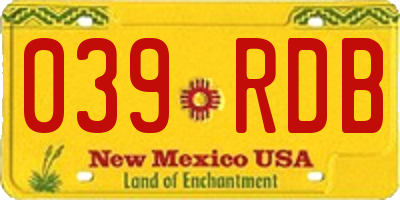 NM license plate 039RDB