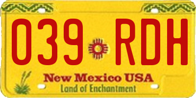 NM license plate 039RDH