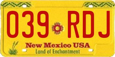 NM license plate 039RDJ