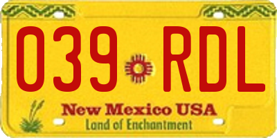 NM license plate 039RDL