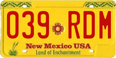 NM license plate 039RDM