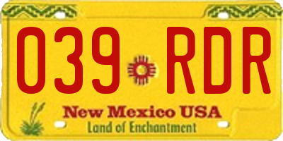 NM license plate 039RDR