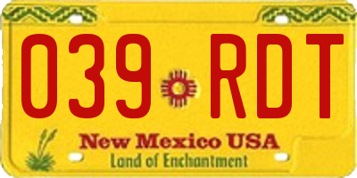 NM license plate 039RDT