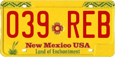 NM license plate 039REB