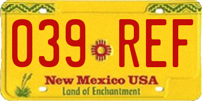 NM license plate 039REF