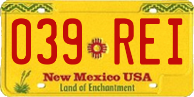 NM license plate 039REI