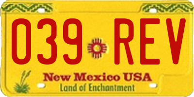 NM license plate 039REV