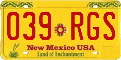NM license plate 039RGS