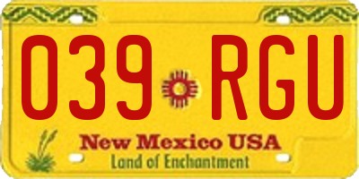 NM license plate 039RGU