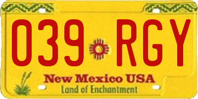 NM license plate 039RGY