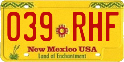 NM license plate 039RHF