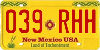 NM license plate 039RHH