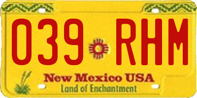 NM license plate 039RHM