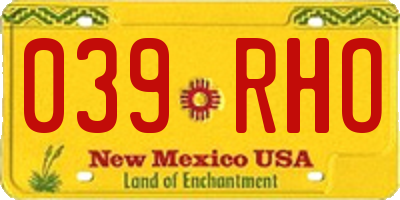 NM license plate 039RHO