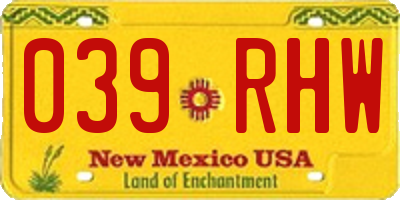 NM license plate 039RHW