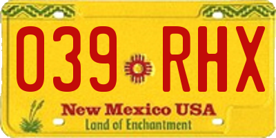 NM license plate 039RHX