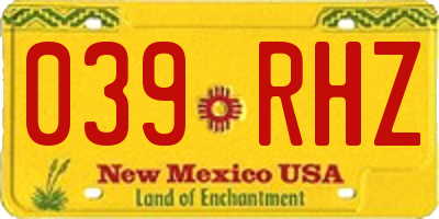NM license plate 039RHZ