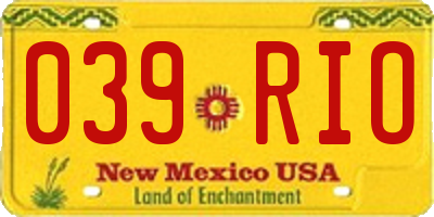 NM license plate 039RIO