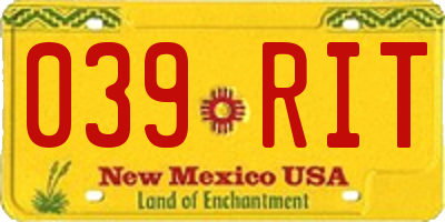 NM license plate 039RIT