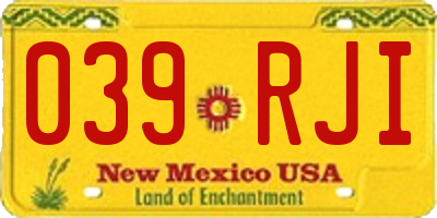NM license plate 039RJI