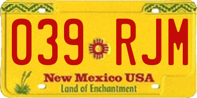 NM license plate 039RJM