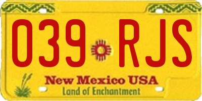 NM license plate 039RJS