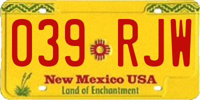 NM license plate 039RJW