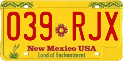 NM license plate 039RJX
