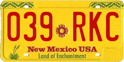NM license plate 039RKC
