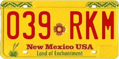 NM license plate 039RKM