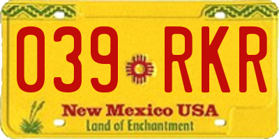 NM license plate 039RKR