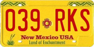 NM license plate 039RKS