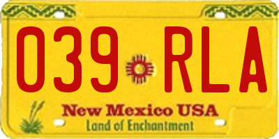 NM license plate 039RLA