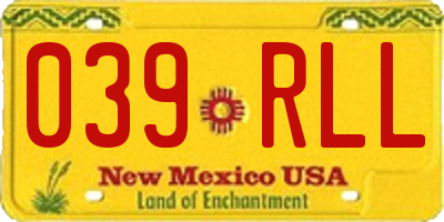 NM license plate 039RLL