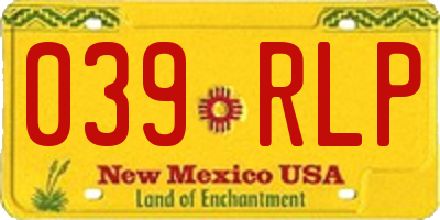 NM license plate 039RLP