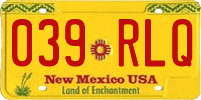 NM license plate 039RLQ
