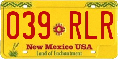 NM license plate 039RLR