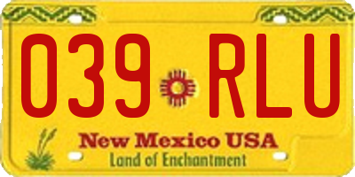 NM license plate 039RLU