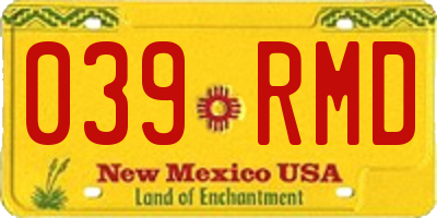 NM license plate 039RMD
