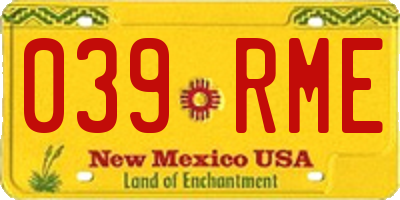 NM license plate 039RME