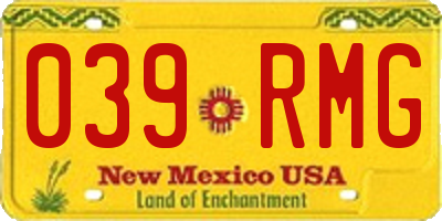 NM license plate 039RMG