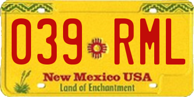 NM license plate 039RML