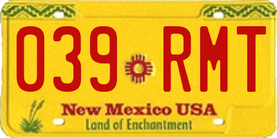 NM license plate 039RMT