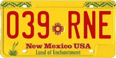 NM license plate 039RNE